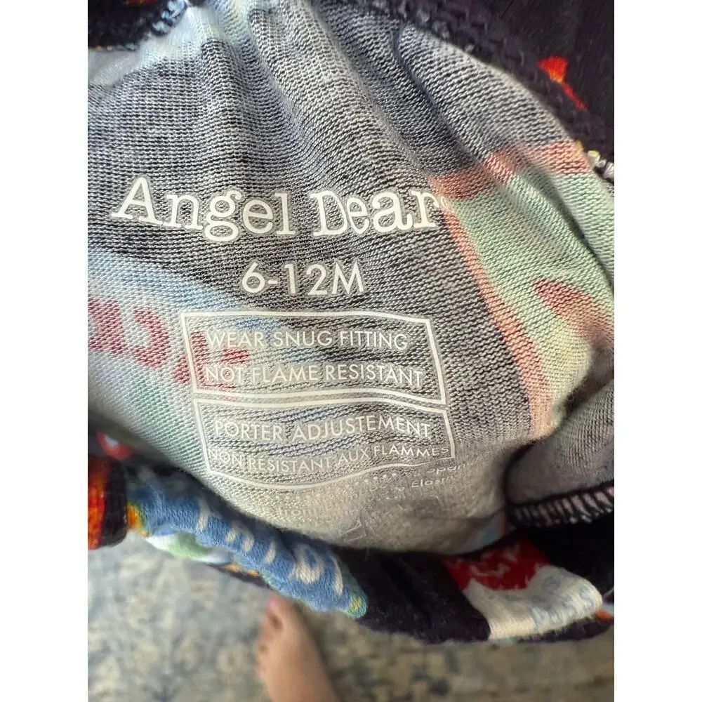 Angel Dear Baby Black Vintage Ski Patch Long Sleeve Loungewear Set Size 6-12 M - Picture 3 of 5
